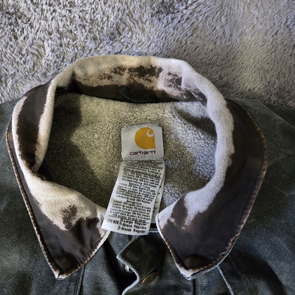 Carhartt C70 Sherpa Lined Jacket  XL Mens Green Canvas Duster Chore Barn USA - Picture 14 of 15